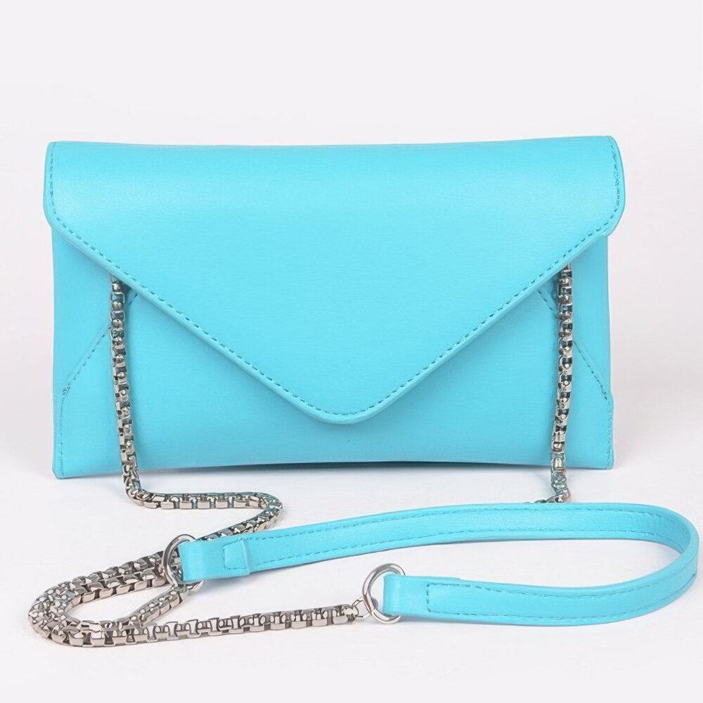 Faux Leather Small Envelope Clutch